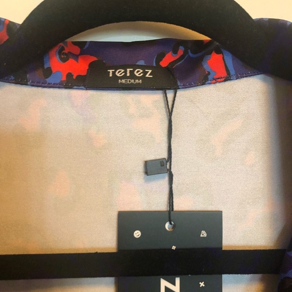 Terez Electric Cheetah Tie-Front Button Down Top - Picture 10 of 16